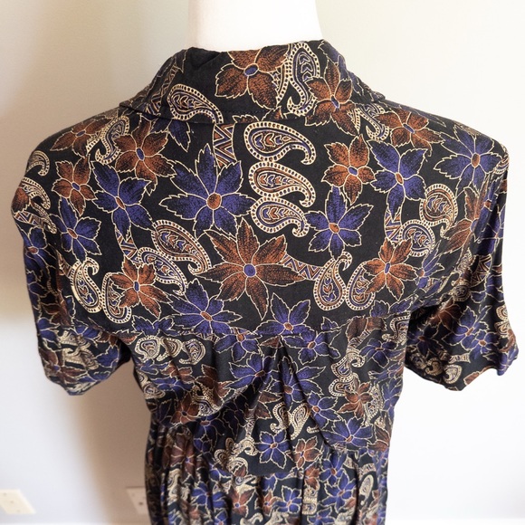 Vintage Early 1990’s Floral Print Handmade Midi Dress‎ 100% Cotton Size M - Picture 5 of 5